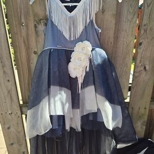 Elegant Blue and White Kids Costume Dress